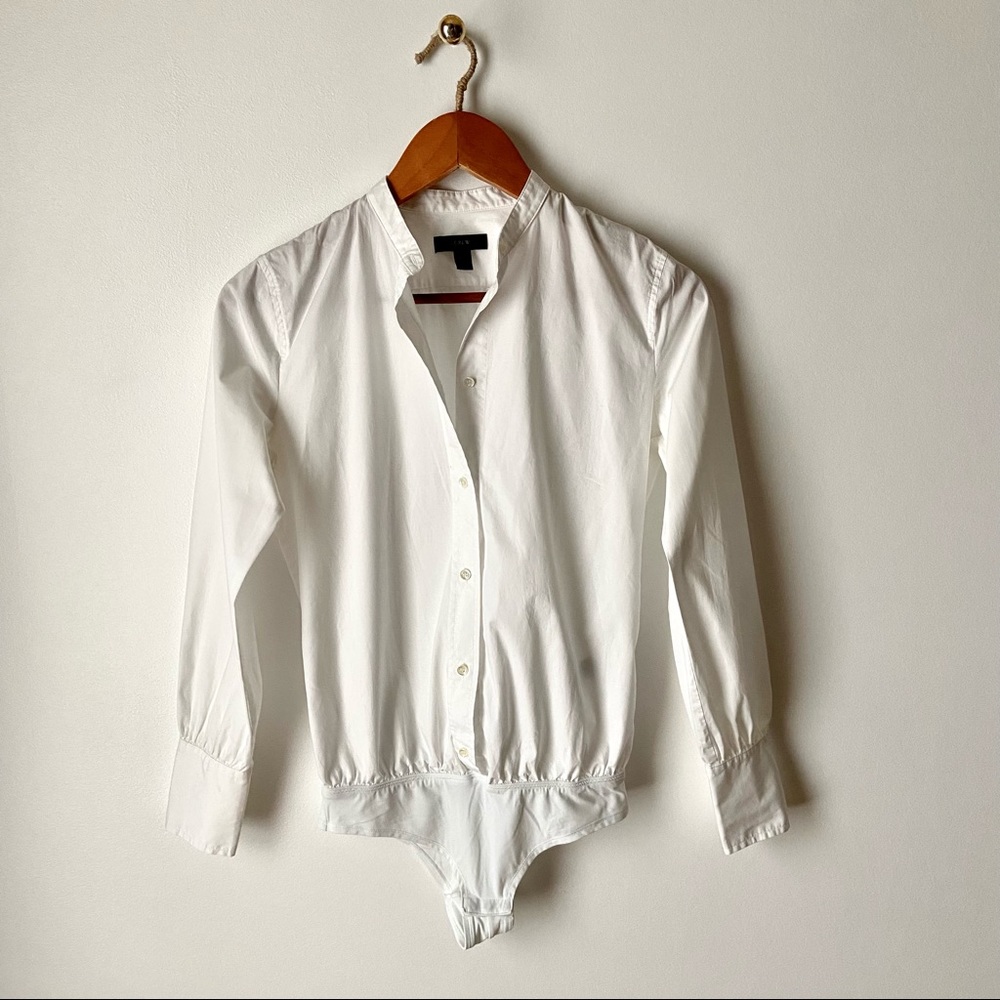J. CREW  White Button Down Dress Shirt Bodysuit
